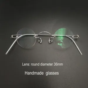 Yujo Unisex Rimless Round Stainless Steel Eyeglasses Y016