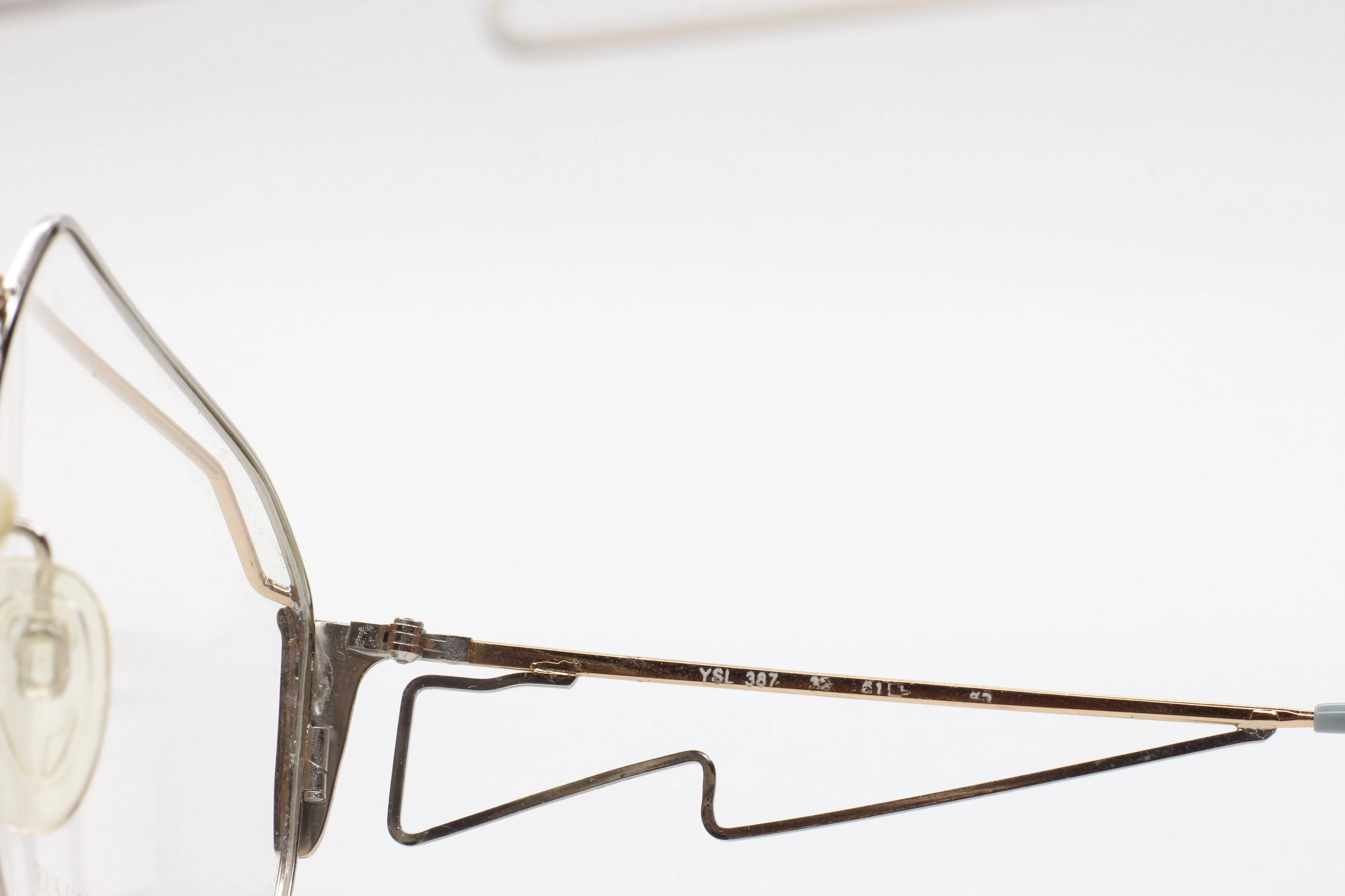 Yves Saint Laurent YSL387 Silver Vintage Stainless Steel Luxury Italy Eyeglasses