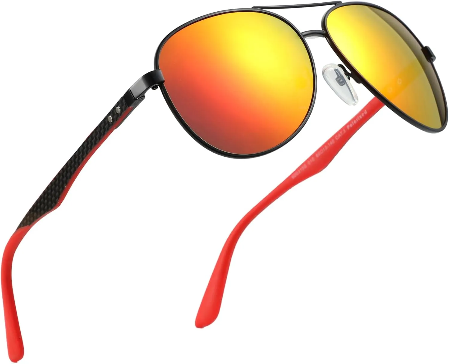 ZENOTTIC Polarized Aviator Sunglasses for Men Carbon Fiber Temple Pilot Sun Glasses with Mirrored Lens UV Protection