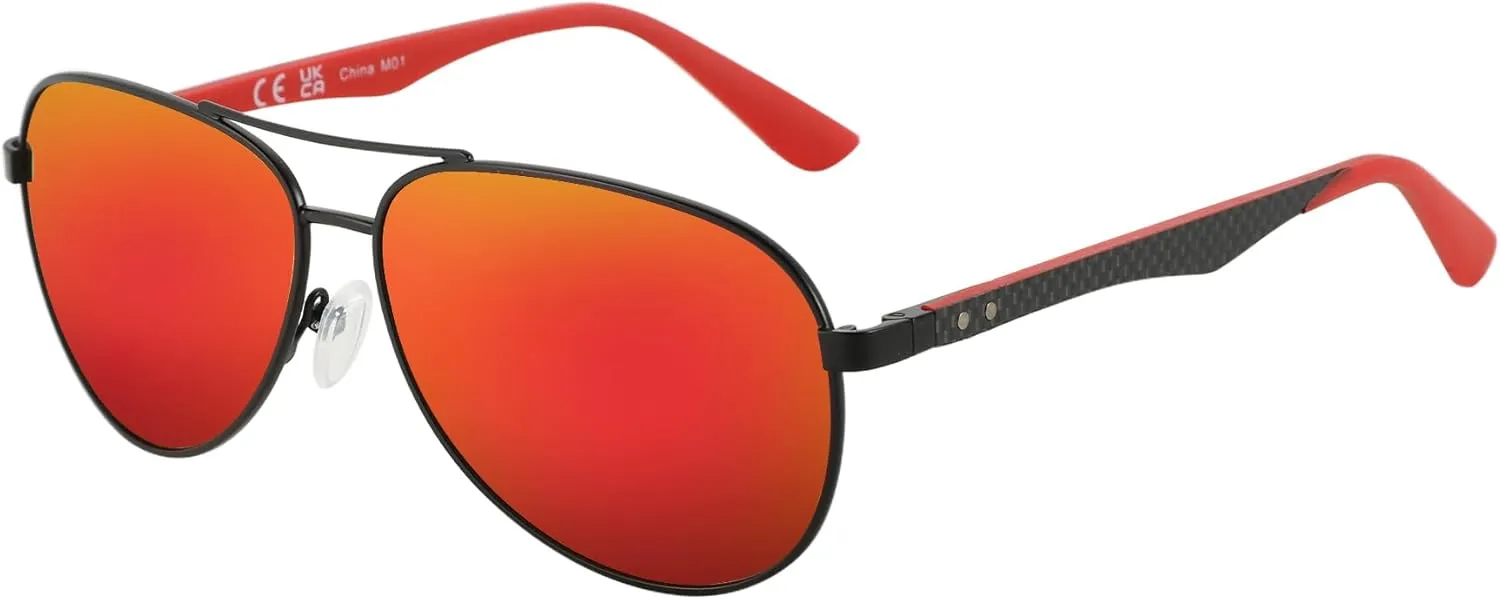 ZENOTTIC Polarized Aviator Sunglasses for Men Carbon Fiber Temple Pilot Sun Glasses with Mirrored Lens UV Protection