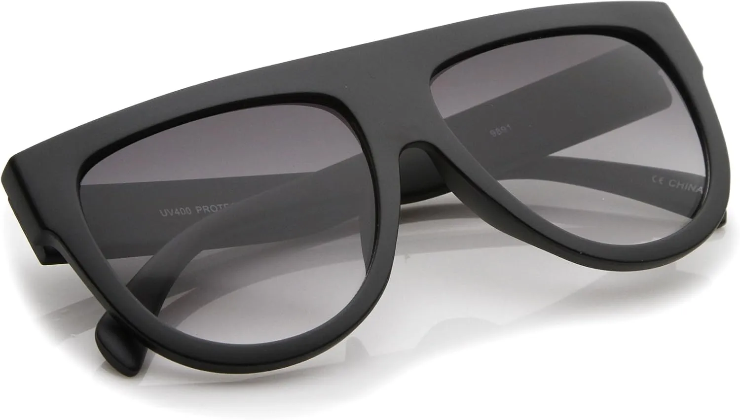 zeroUV Large Oversize Wide Temple Flat Top Aviator Sunglasses 57mm