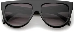 zeroUV Large Oversize Wide Temple Flat Top Aviator Sunglasses 57mm