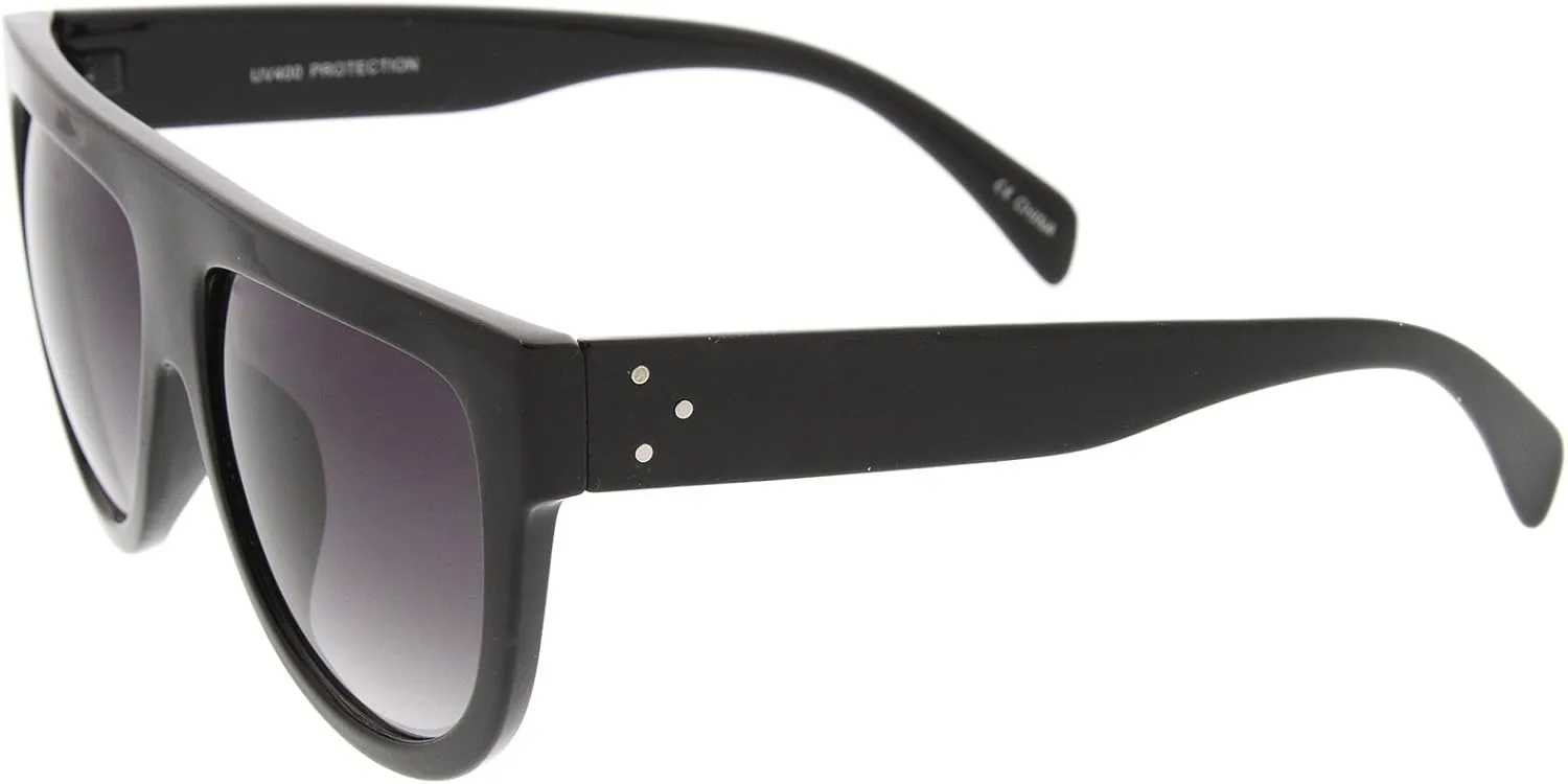 zeroUV Large Oversize Wide Temple Flat Top Aviator Sunglasses 57mm