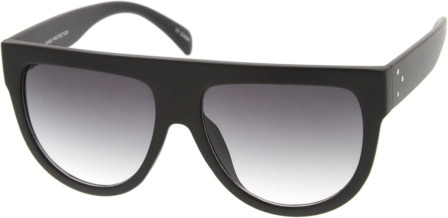 zeroUV Large Oversize Wide Temple Flat Top Aviator Sunglasses 57mm