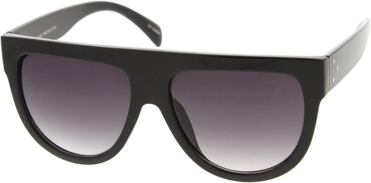 zeroUV Large Oversize Wide Temple Flat Top Aviator Sunglasses 57mm