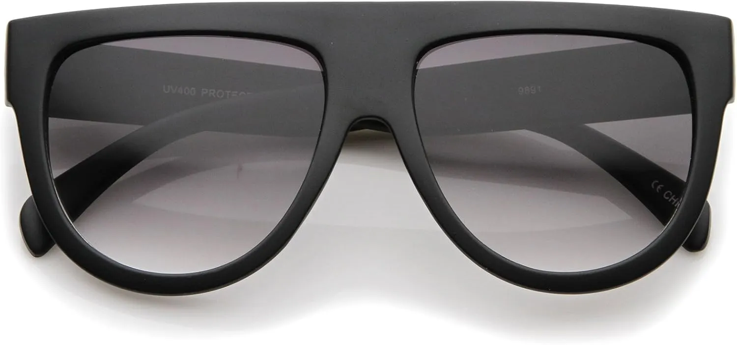 zeroUV Large Oversize Wide Temple Flat Top Aviator Sunglasses 57mm