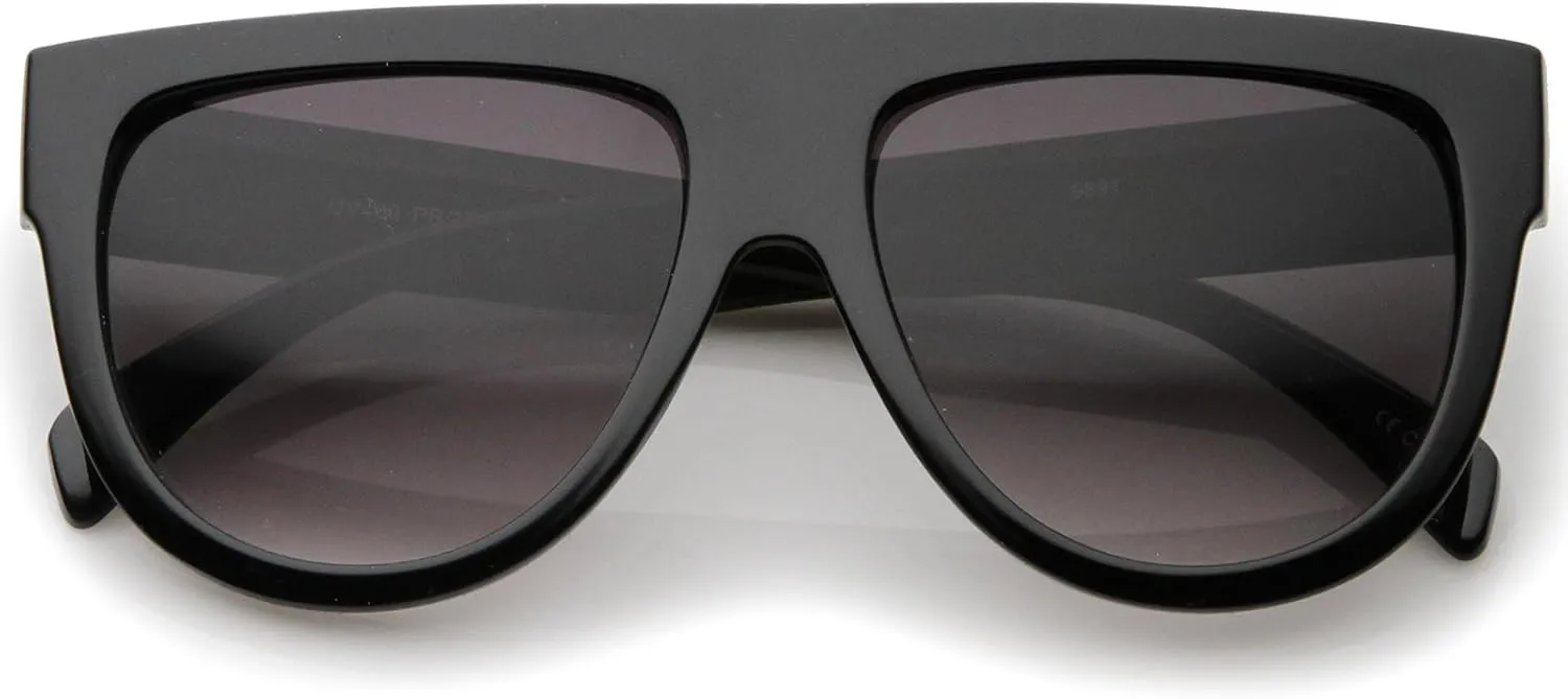 zeroUV Large Oversize Wide Temple Flat Top Aviator Sunglasses 57mm