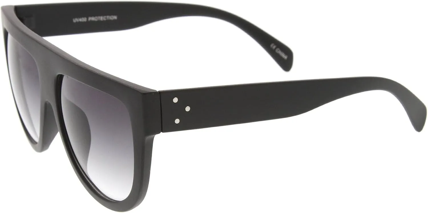 zeroUV Large Oversize Wide Temple Flat Top Aviator Sunglasses 57mm