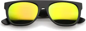 zeroUV Modern Super Flat-Top Wide Temple Horn Rimmed Sunglasses 55mm