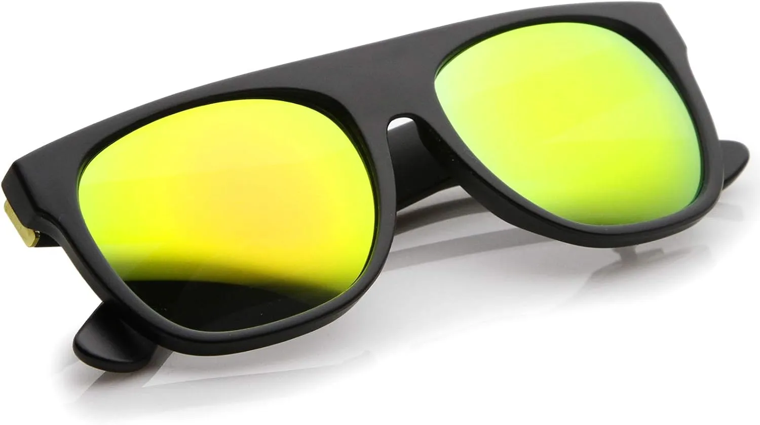 zeroUV Modern Super Flat-Top Wide Temple Horn Rimmed Sunglasses 55mm