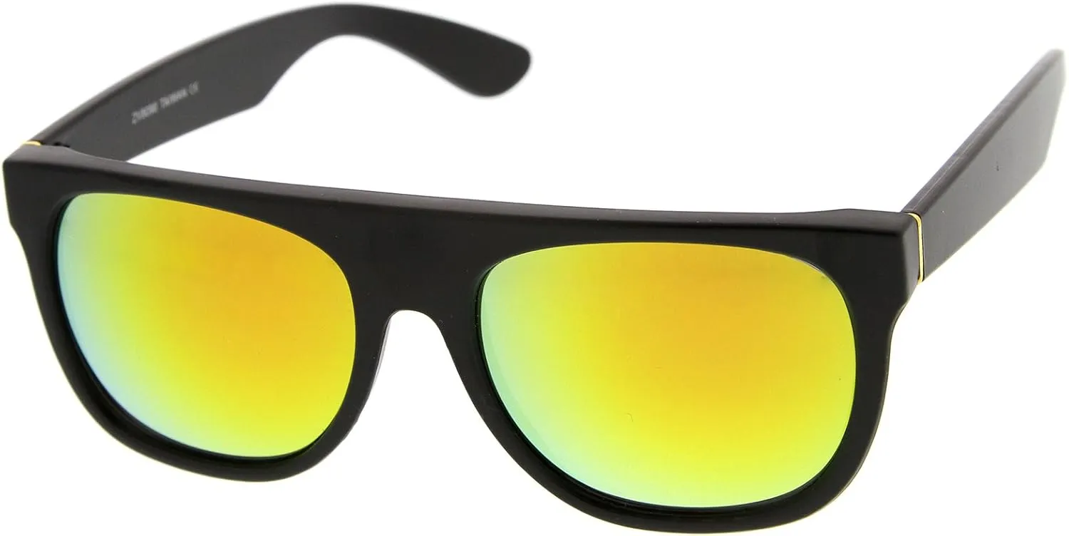 zeroUV Modern Super Flat-Top Wide Temple Horn Rimmed Sunglasses 55mm