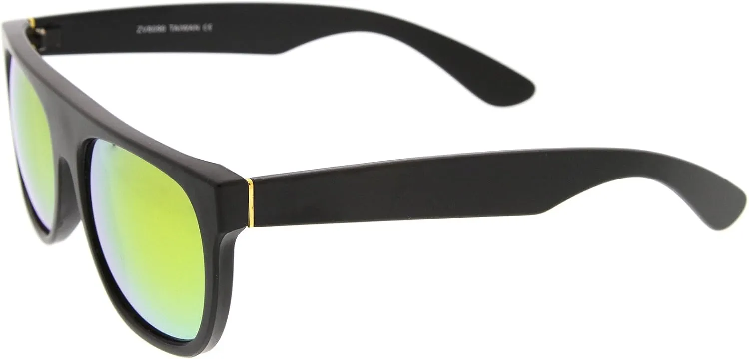 zeroUV Modern Super Flat-Top Wide Temple Horn Rimmed Sunglasses 55mm