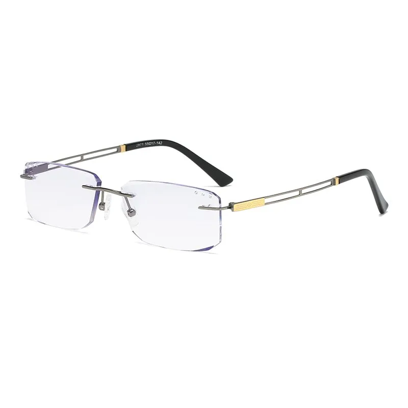 Zirosat 2871 Unisex Eyeglasses Pure Titanium Rimless Square Ultralight
