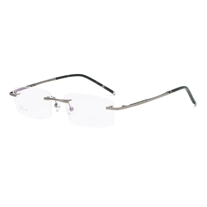 Zirosat 58076 Unisex Eyeglasses Alloy Titanium Square Rimless