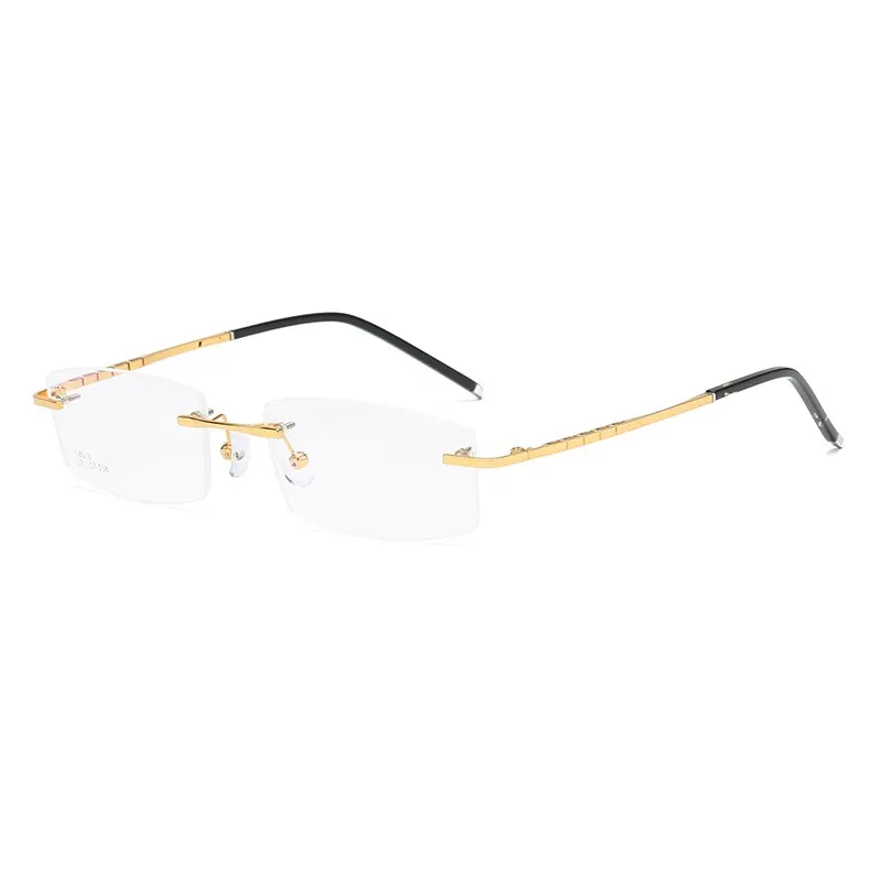 Zirosat 58076 Unisex Eyeglasses Alloy Titanium Square Rimless