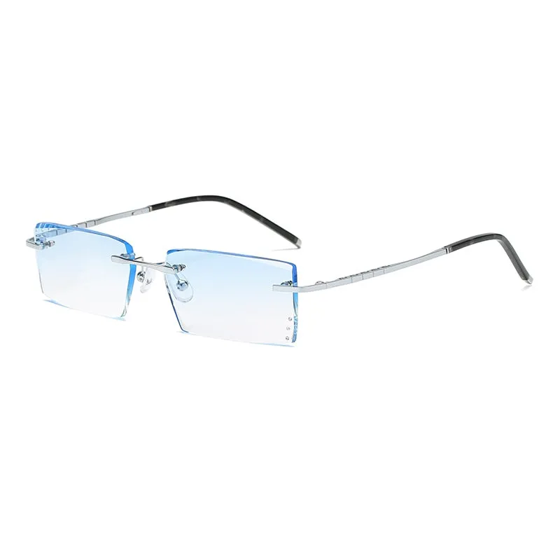 Zirosat 58076 Unisex Eyeglasses Alloy Titanium Square Rimless