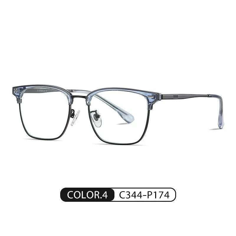 Zirosat Men's Full Rim Square Tr 90 Titanium Eyeglasses St6203