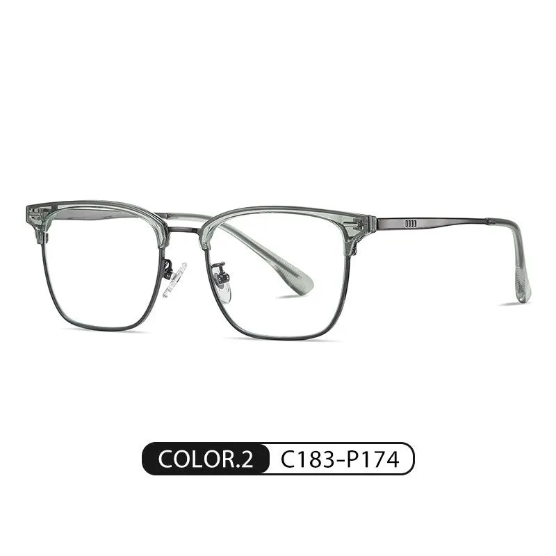 Zirosat Men's Full Rim Square Tr 90 Titanium Eyeglasses St6203