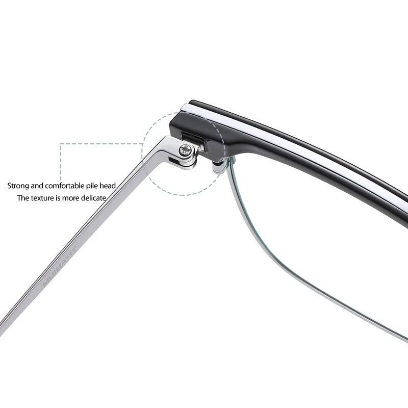 Zirosat Men's Full Rim Square Tr 90 Titanium Eyeglasses St6203