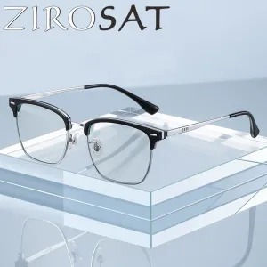 Zirosat Men's Full Rim Square Tr 90 Titanium Eyeglasses St6203