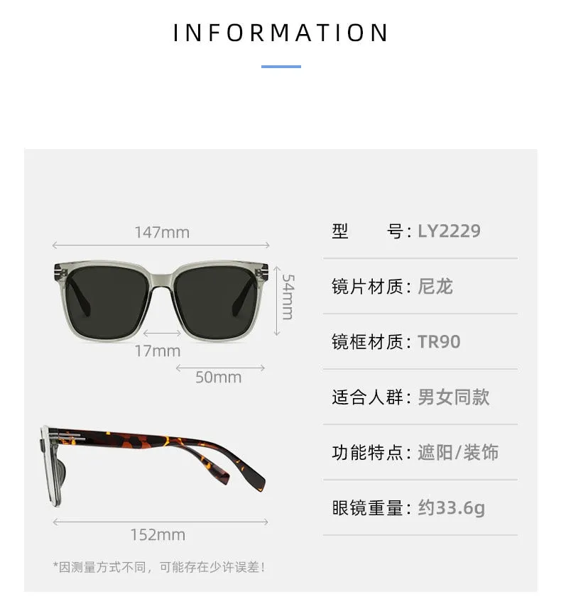 Zirosat Unisex Full Rim Square Alloy Acetate Sunglasses LY2229