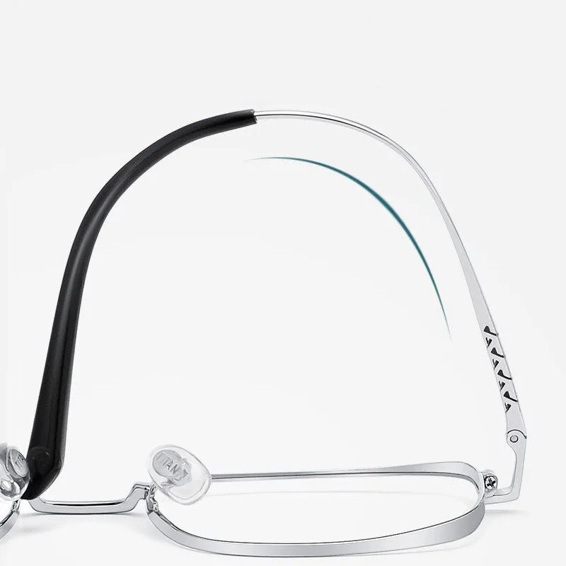 Zirosat Unisex Full Rim Square Titanium Eyeglasses P15303