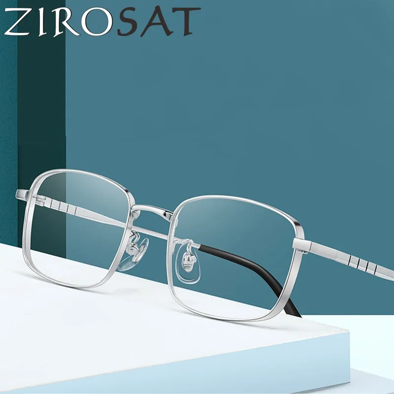 Zirosat Unisex Full Rim Square Titanium Eyeglasses P15303