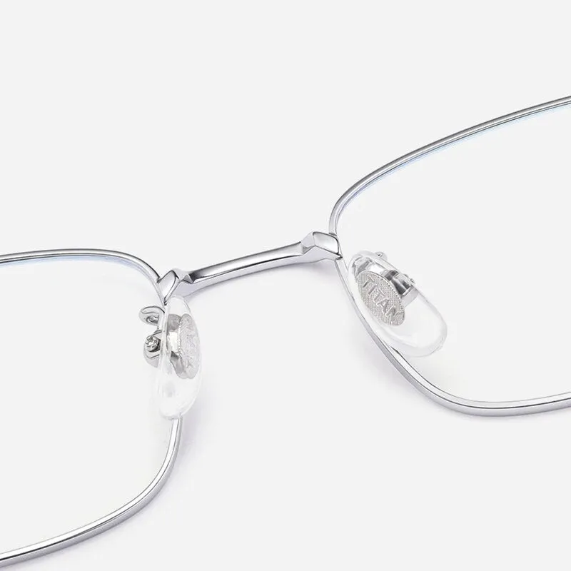 Zirosat Unisex Full Rim Square Titanium Eyeglasses P15303
