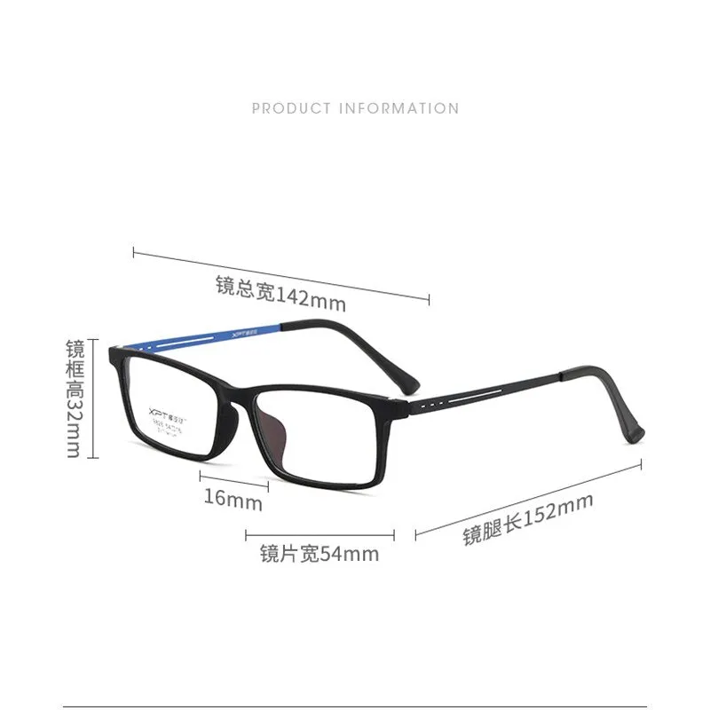 Zirosat Unisex Full Rim Square Tr 90 Titanium Eyeglasses 9826