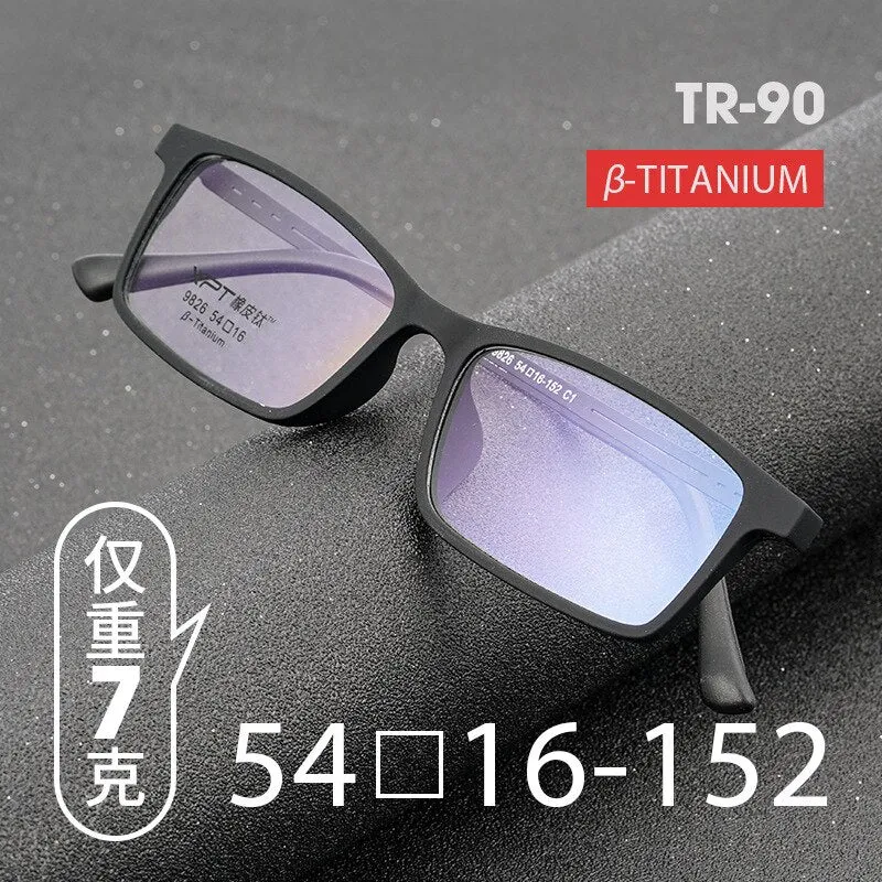 Zirosat Unisex Full Rim Square Tr 90 Titanium Eyeglasses 9826